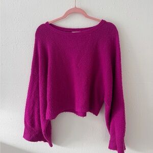 Forever 21 Magenta Crew Neck Sweater